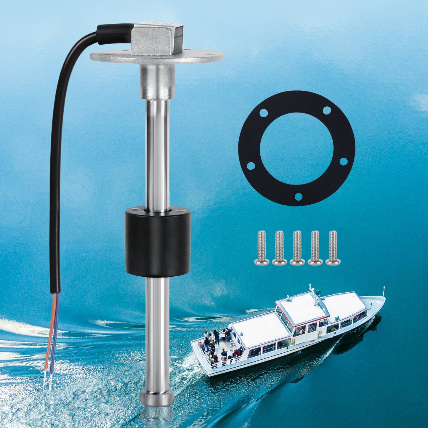 100TECH Fuel Sending Unit 4"(100mm) to 32"(813mm) Marine for Boat RV Truck Vehicle Fuel Gas Sender Fuel Tank Sending Unit Fuel Water Level Sensor Fuel Level Sending Unit Boat Fuel Gauge Sending Unit 240-33 ohms
