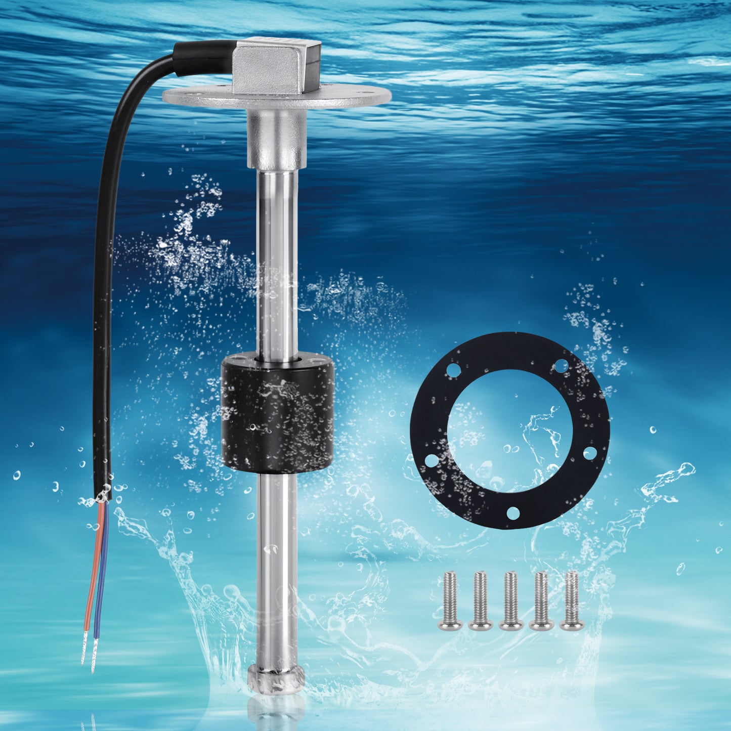 100TECH Reed Switch Fuel Level Sending Unit Float Replacement 6"(150mm) to 23"(585mm) Marine for Boat RV Truck Yacht Gas Sender Fuel Tank Sending Unit Fuel Gauge Sending Unit 0-190 ohms