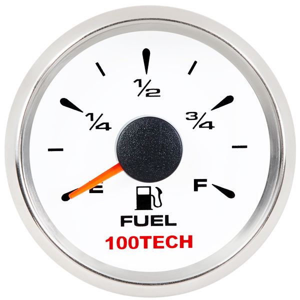 【new】100TECH Fuel Gauge Marine Fuel Gauge Aftermarket Fuel Level Gauge Marine Automotive Replacement Gauge 240-33ohms 0-190ohms 240-30ohms 0-180ohms 10-180ohms for Boat Yacht Car Truck Motorcycle Vehicle White