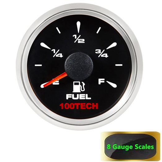 【new】100TECH Fuel Gauge Marine Fuel Gauge Aftermarket Fuel Level Gauge Marine Automotive Replacement Gauge 240-33ohms 0-190ohms 240-30ohms 0-180ohms 10-180ohms for Boat Yacht Car Truck Motorcycle Vehicle Black