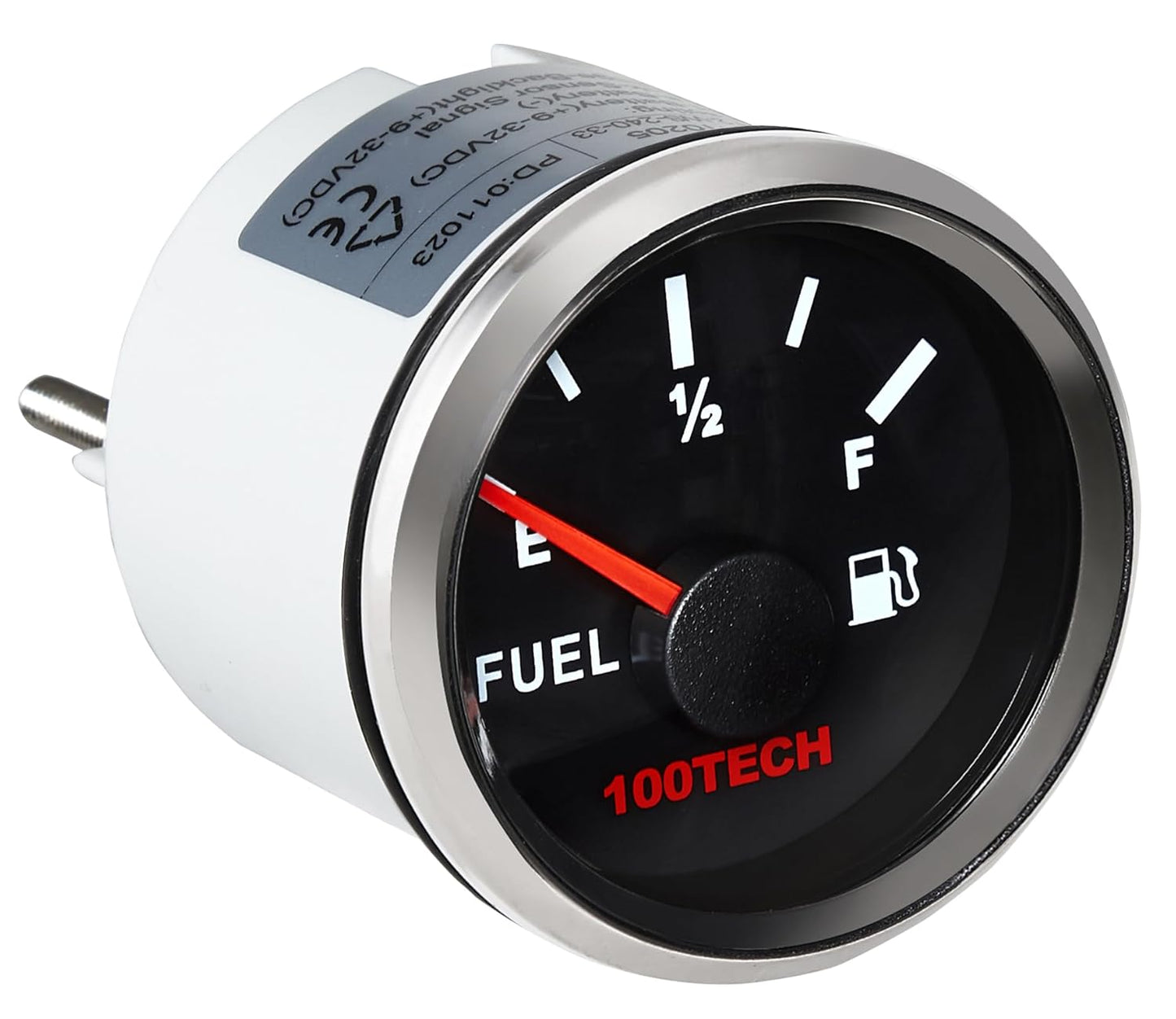 100TECH Boat Fuel Gauge Marine Fuel Gauge Waterproof 52mm 2-1/16" Diesel Aftermarket Gauge Automotive Replacement Gas Gauge for Car Truck Yacht SUV with Backlight 73-10 ohms