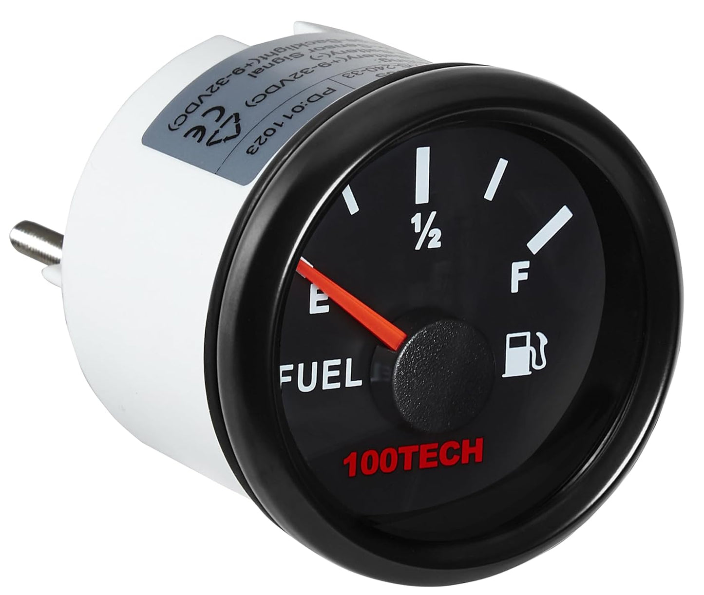 100TECH Fuel Gauge Marine Fuel Level Gauge Waterproof 52mm 2-1/16" Diesel Aftermarket Gauge Automotive Replacement Gas Gauge for Boat Car Truck Yacht SUV with Backlight 0-30 ohms