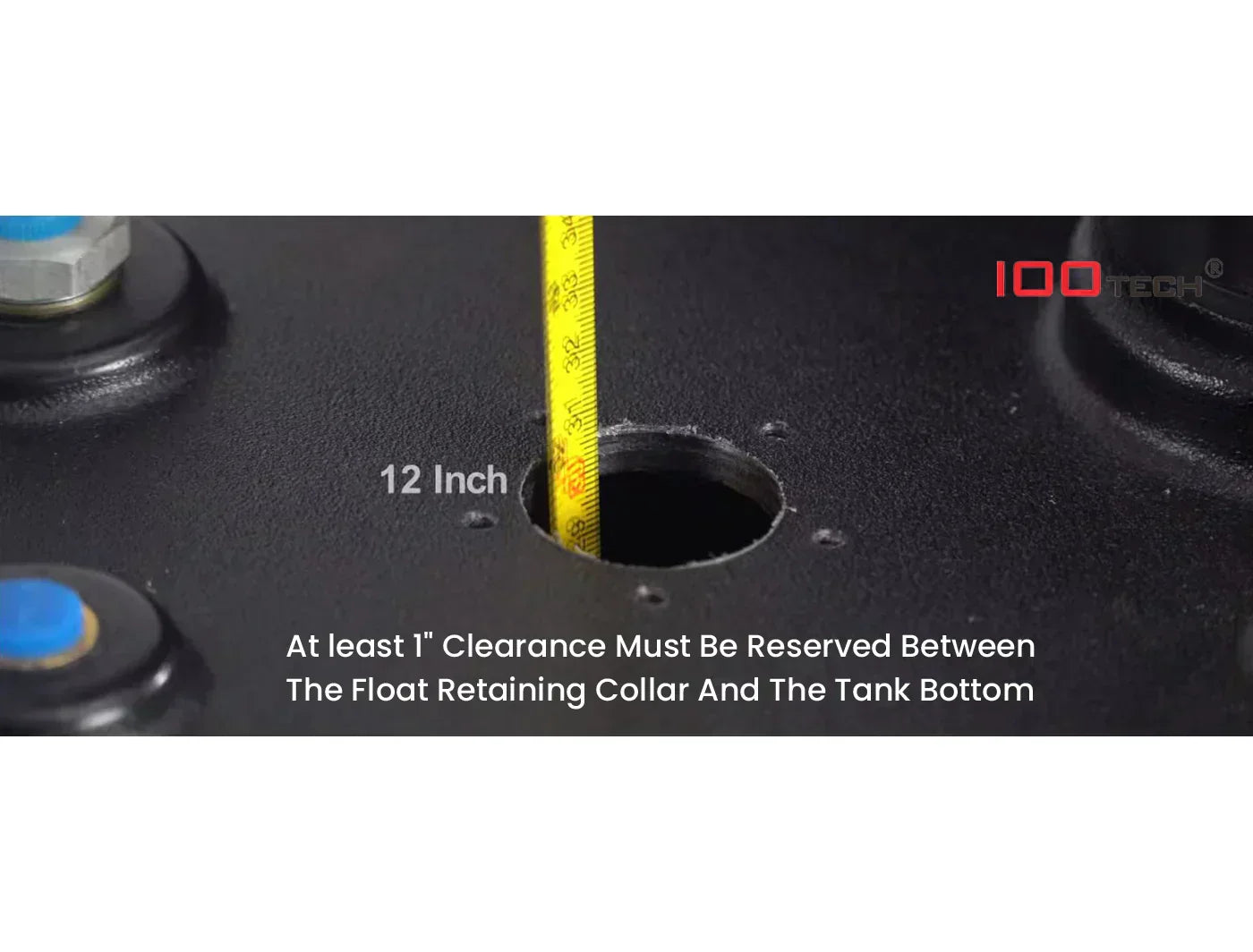100TECH fuel sender installation best practices for deep marine tanks with proper measurement and clearance rules
