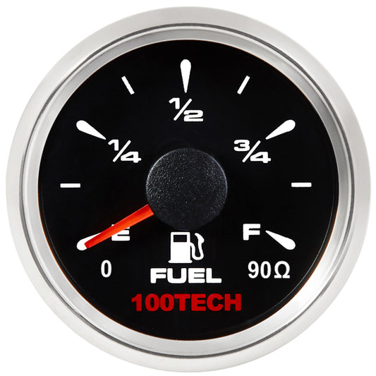 【new】100TECH Fuel Gauge Marine Fuel Level Gauge 52mm 2-1/16 Aftermarket Fuel Gauge Boat Automotive Replacement Gauge Motocycle Gas Car Truck RV Vehicle with 8 Color Selectable Backlit  0-90 ohm