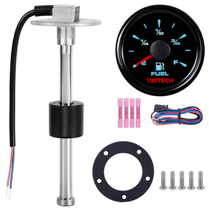 【NEW】100TECH Fuel Gauge Sending Unit High Resolution 5"(130mm) to 13"(330mm) SUS316 Stainless Steel Fuel Tank Sending Unit and Fuel Gauge Kit Marine Fuel Sender for Boat Truck RV Tank Fuel Water Level Sensor 240-33ohm