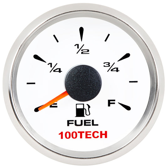 【new】100TECH Fuel Gauge Marine Fuel Gauge Aftermarket Fuel Level Gauge Marine Automotive Replacement Gauge 240-33ohms 0-190ohms 240-30ohms 0-180ohms 10-180ohms for Boat Yacht Car Truck Motorcycle Vehicle  White