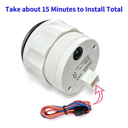 100TECH Voltmeter Gauge 2‑1/16" (52mm) 8‑16V Marine Voltage Gauge For Trucks | Automotive Voltage Gauge, IP67 Waterproof & Anti‑Fog Lens, Stepper Motor, SUS316 Bezel & 8 Color Backlight for Boats, RVs & Tractors