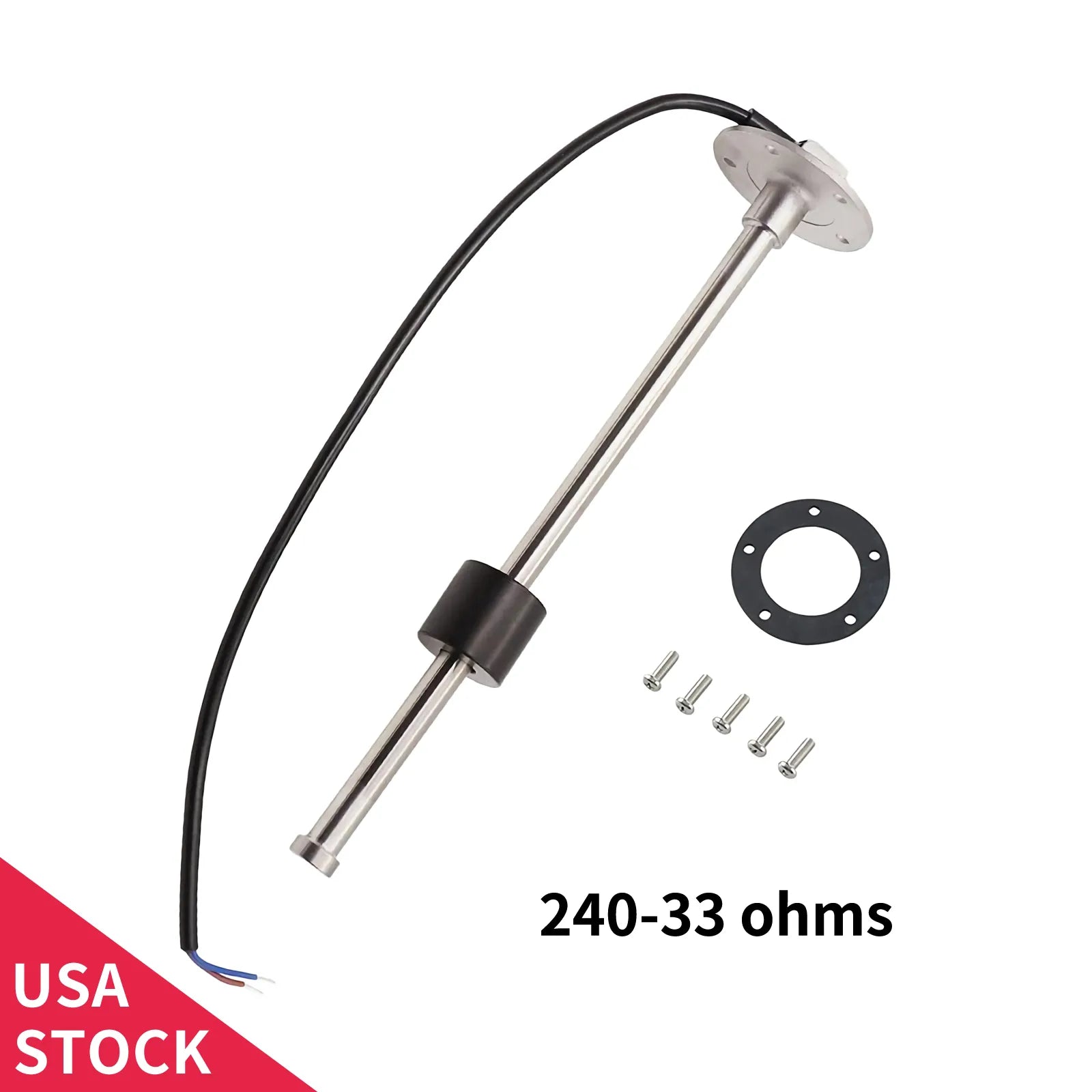 100TECH Aftermarket Fuel Sender Unit Automotive Fuel Sender 4"(100mm) to 32"(813mm) 240-33 ohms 316 Stainless Steel for Boat RV