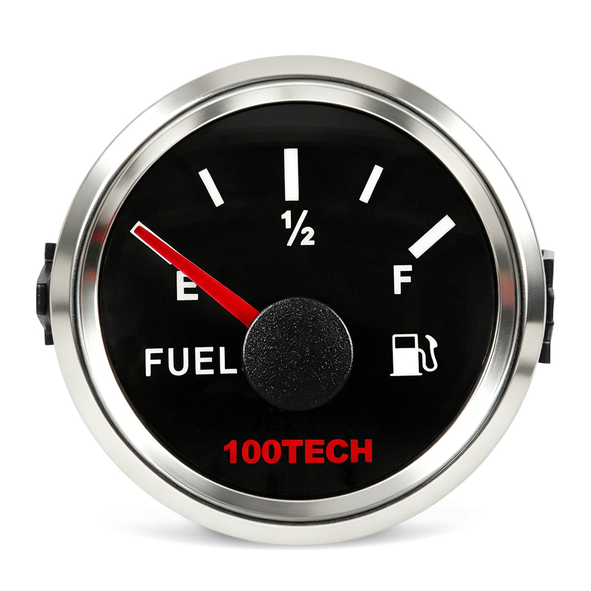 100TECH Fuel Level Gauge 16-158 Ohm Compatible Automotive Gauge 52mm 2-1/16" | IP67 Waterproof, Anti-Fog & UV-Resistant, Fuel Gauge with SUS316 Bezel & Red Backlight for RVs, Trucks, Marine & Diesel Generators