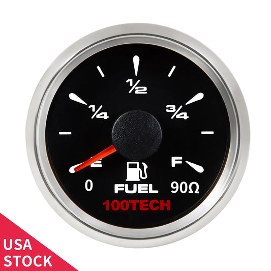 100TECH Marine Fuel Gauge 0-90ohms 240° Sweep IP67 Waterproof Boat RV Yacht Truck Universal Fuel Gauge Gas Level Indicator