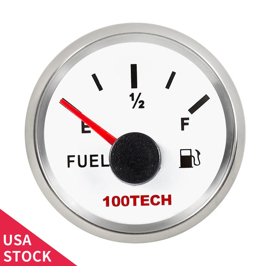 100TECH Marine Fuel Gauge 73-10ohms Backlit IP67 Waterproof Marine Truck RV Yacht Vehicle Fuel Level Gauge Gas Tank Indicator