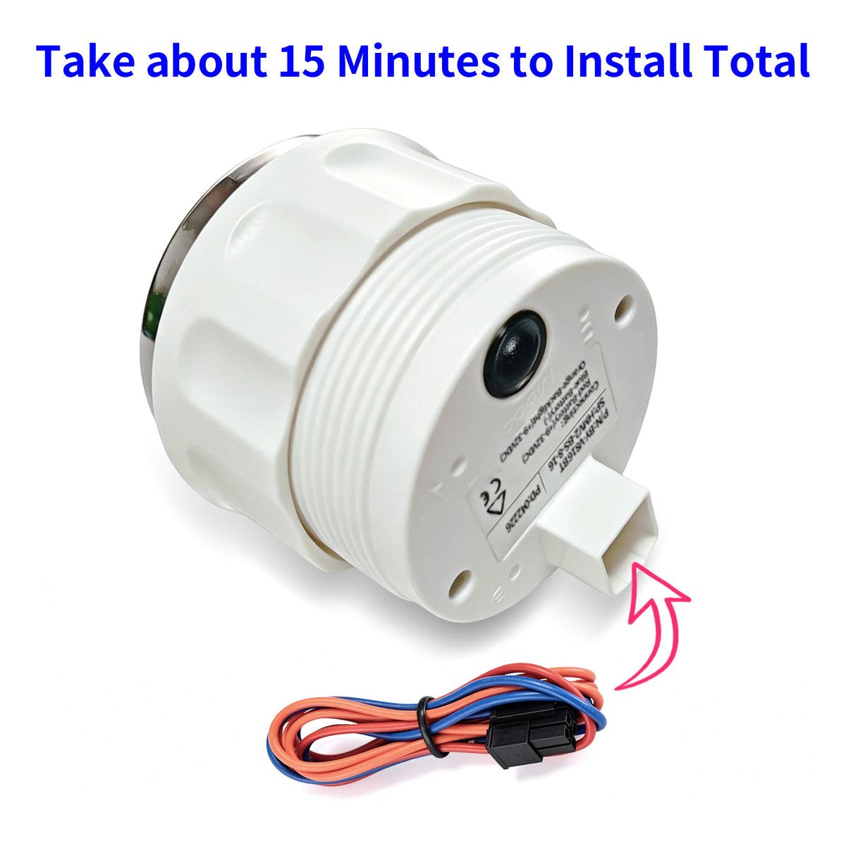 100TECH Automotive Voltmeter Gauge 2‑1/16" (52mm) 8‑16V Boat Voltage Gauge For Trucks | Aftermarket Voltage Gauge, IP67 Waterproof & Anti‑Fog Lens, Stepper Motor, SUS316 Bezel & 8 Color Backlight for RVs & Vehicles