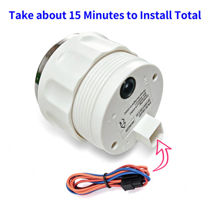 100TECH Automotive Voltmeter Gauge 2‑1/16" (52mm) 8‑16V Boat Voltage Gauge For Trucks | Aftermarket Voltage Gauge, IP67 Waterproof & Anti‑Fog Lens, Stepper Motor, SUS316 Bezel & 8 Color Backlight for RVs & Vehicles