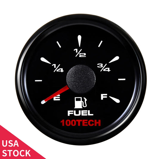 100TECH Universal Fuel Gauge 5 Selectable Signals Aftermarket Motorcycle Marine Boat RV Truck Car Gas Level Meter Indicator