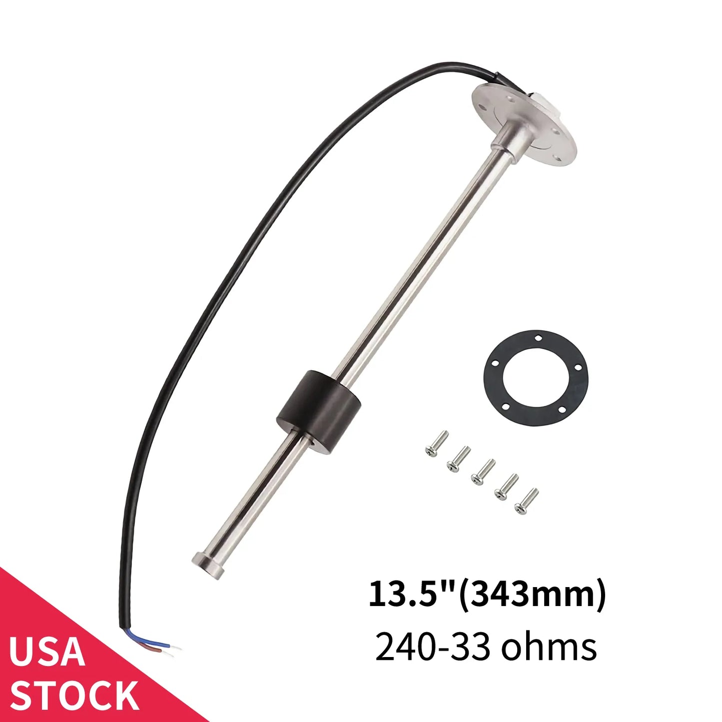 100TECH Dual Water Fuel Level Sensor 13.5" Float IP67 316SS 240-33ohms Marine Boat RV Truck Vehicle Aftermarket