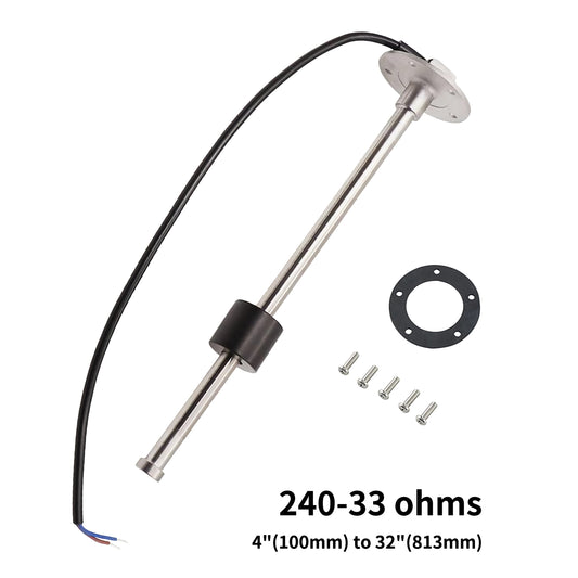 100TECH Fuel Sending Unit 4"(100mm) to 32"(813mm) Marine for Boat RV Truck Vehicle Fuel Gas Sender Fuel Tank Sending Unit Fuel Water Level Sensor Fuel Level Sending Unit Boat Fuel Gauge Sending Unit 240-33 ohms