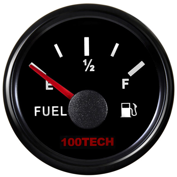 100TECH Working Voltage 9-32V(12V/24V) Fuel Level Gauge 240-33 ohms 2-1/16" Diesel Aftermarket Fuel Gauge for Truck Vehicle RV