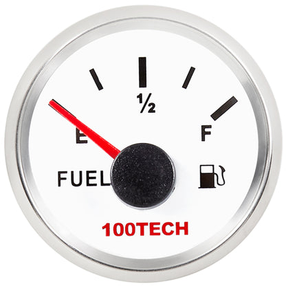 【new】100TECH Fuel Gauge Marine Fuel Level Gauge Waterproof 52mm 2-1/16" Diesel Aftermarket Gauge Automotive Replacement Gas Gauge for Boat Car Truck Yacht SUV with Backlight 0-30 ohms