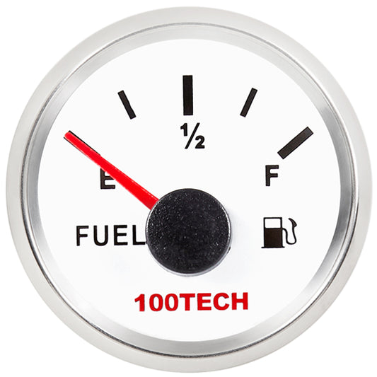 【new】100TECH Fuel Gauge Marine Fuel Level Gauge Waterproof 52mm 2-1/16" Diesel Aftermarket Gauge Automotive Replacement Gas Gauge for Boat Car Truck Yacht SUV with Backlight 0-30 ohms
