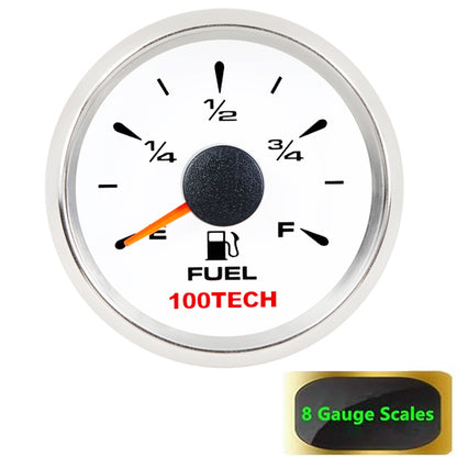 【new】100TECH Fuel Gauge Marine Fuel Gauge Aftermarket Fuel Level Gauge Marine Automotive Replacement Gauge 240-33ohms 0-190ohms 240-30ohms 0-180ohms 10-180ohms for Boat Yacht Car Truck Motorcycle Vehicle  White