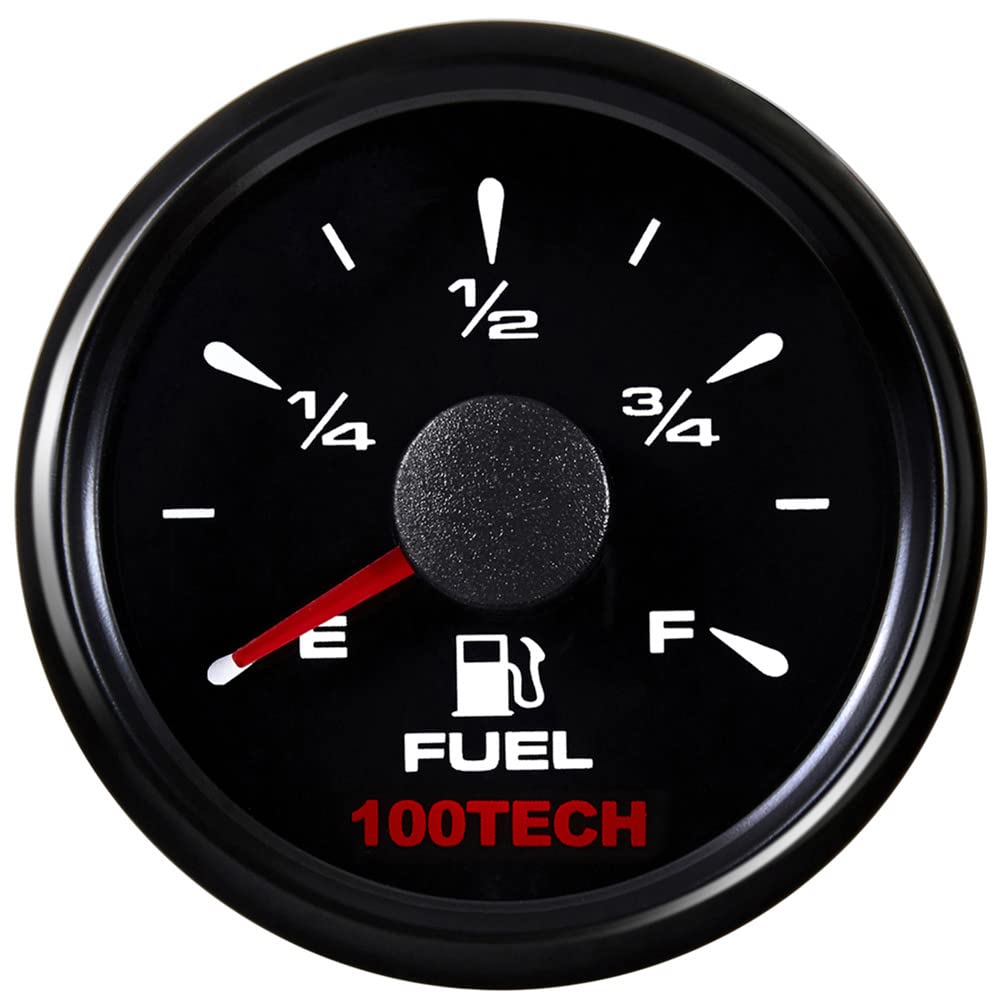 100TECH IP67 Rated 5 Selectable Signals Stepper Motor Movement Fuel Gauge Replacement Fuel Gauge for Boat RV Yacht Car Truck