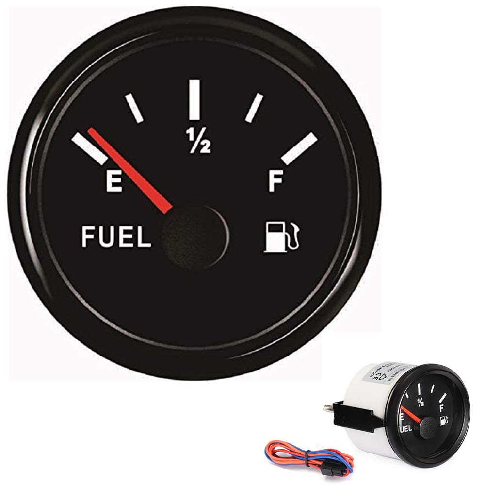 100TECH Fine Replacement Waterproof 2-1/16" Marine Fuel Gauge 240-33 ohms with Backlight Fuel Gauge for Boat RV Truck Vehicle