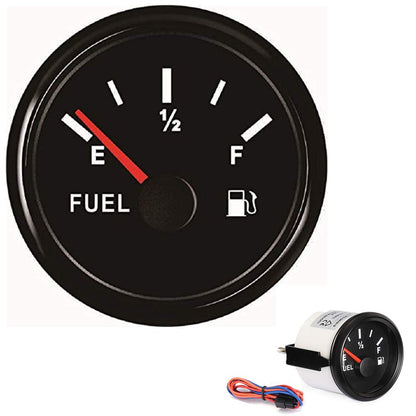 100TECH Marine Gas Fuel Gauge for Boat Fuel Level Gauge for Car Truck Vehicle Diesel Aftermarket Gauge for Truck Vehicle SUV Automotive Replacement Fuel Level Gauge with Backlight 240-33ohm Black